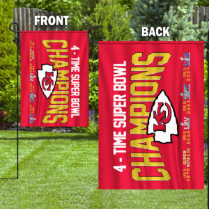 Chiefs 4X Time Super Bowl Champions Flag