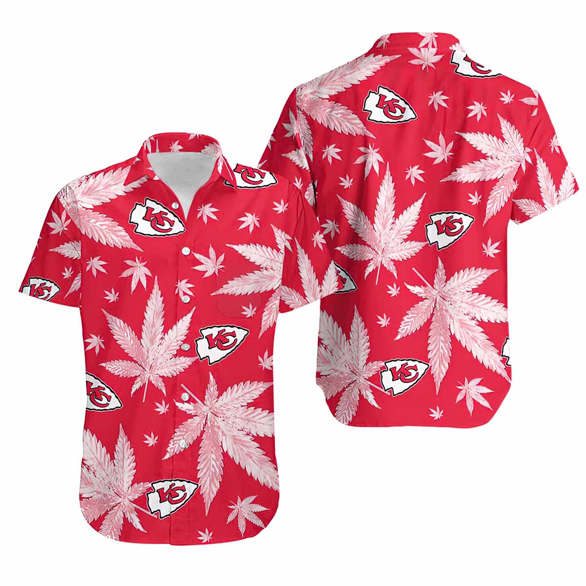 Chiefs Weed Red Hawaiian Shirt Chiefs Weed Red Hawaiian Shirt