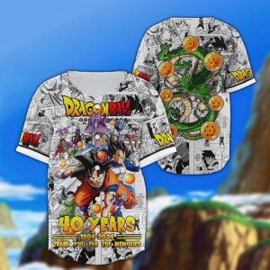 Dragon Ball 40 Years Of 1984 2024 Thank You For The Memories Baseball Jersey Dragon Ball 40 Years Of 1984 2024 Thank You For The Memories Baseball Jersey