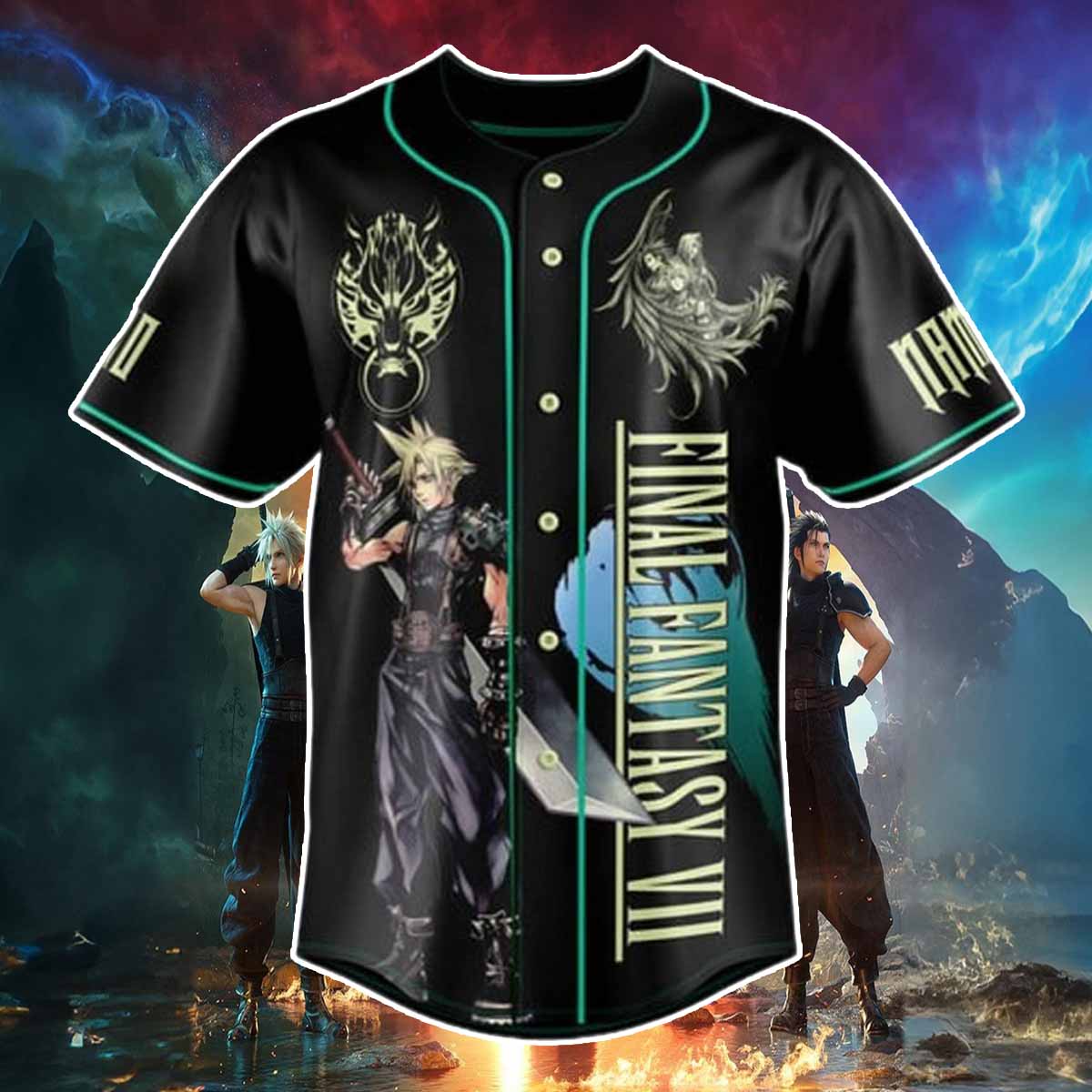 Final Fantasy VII Omnislash Custom Baseball Jersey Final Fantasy VII Omnislash Custom Baseball Jersey