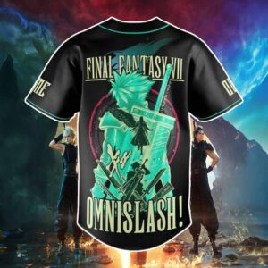 Final Fantasy VII Omnislash Custom Baseball Jersey 1 Final Fantasy VII Omnislash Custom Baseball Jersey