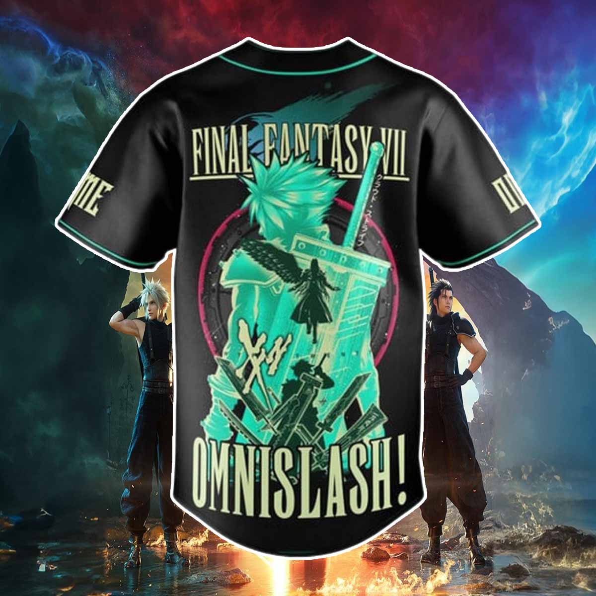 Final Fantasy VII Omnislash Custom Baseball Jersey Final Fantasy VII Omnislash Custom Baseball Jersey