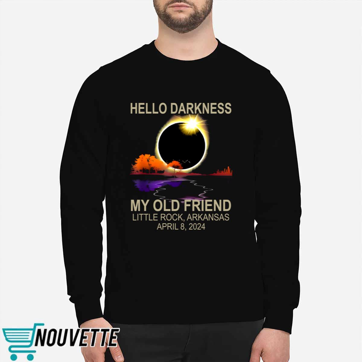 Hello Darkness My Old Friend Little Rock Arkansas April 8 2024 Shirt Hello Darkness My Old Friend Little Rock Arkansas April 8 2024 Shirt