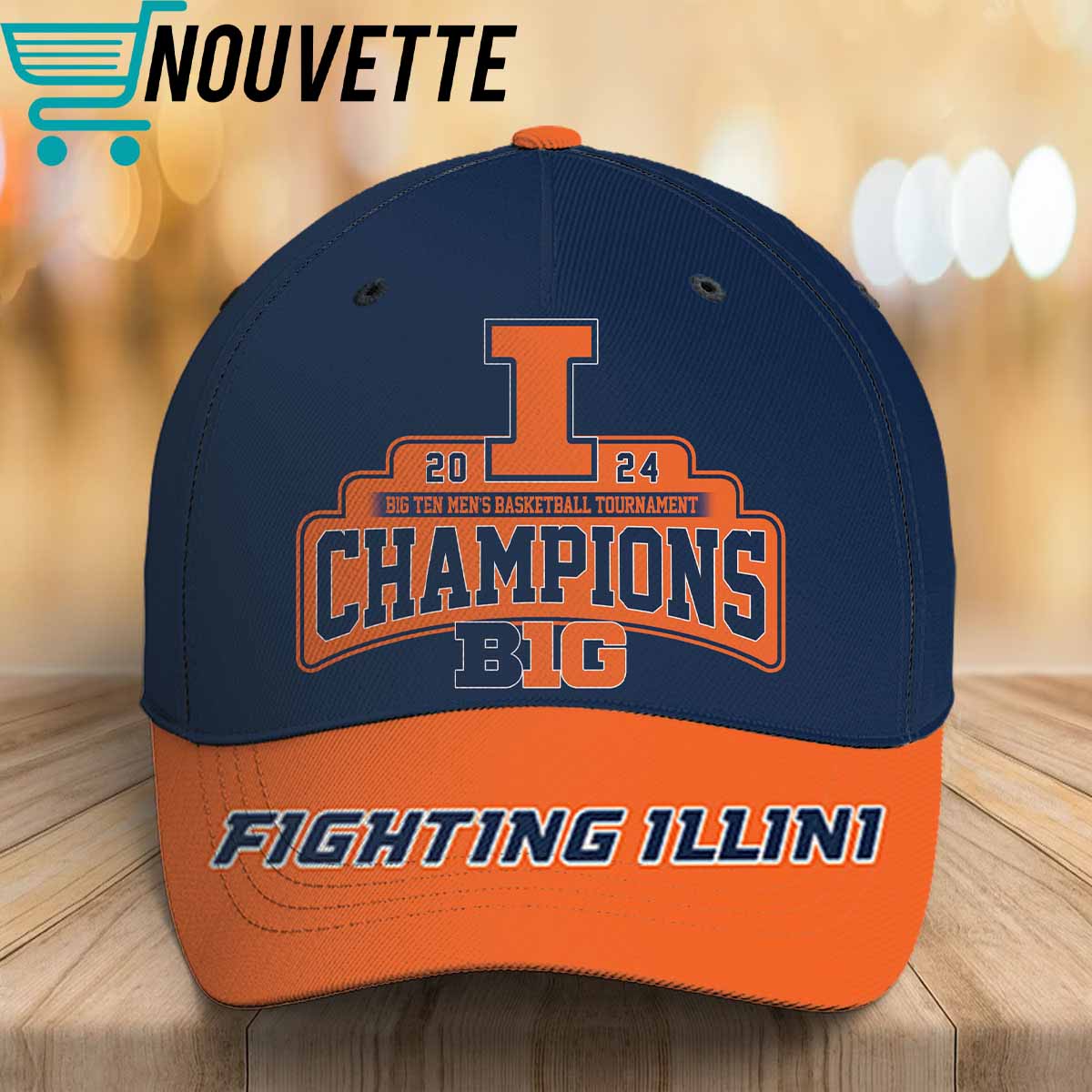 Illinois Big Ten Men's Basketball Champions 2024 3D Cap Illinois Big Ten Men's Basketball Champions 2024 3D Cap