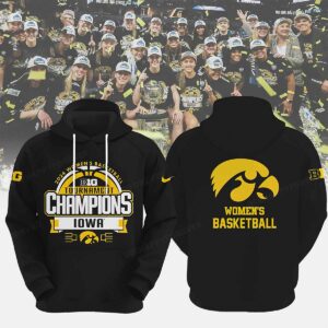 Iowa Hawkeyes 2024 Womens Basketball B1G Tournament Champions Hoodie