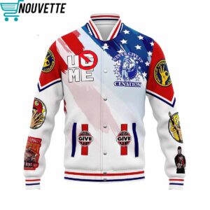 John Cena Never Give Up Cenation Baseball Jacket John Cena Never Give Up Cenation Baseball Jacket