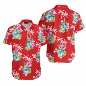 Parrot Tropical Red Hawaiian Shirt Parrot Tropical Red Hawaiian Shirt