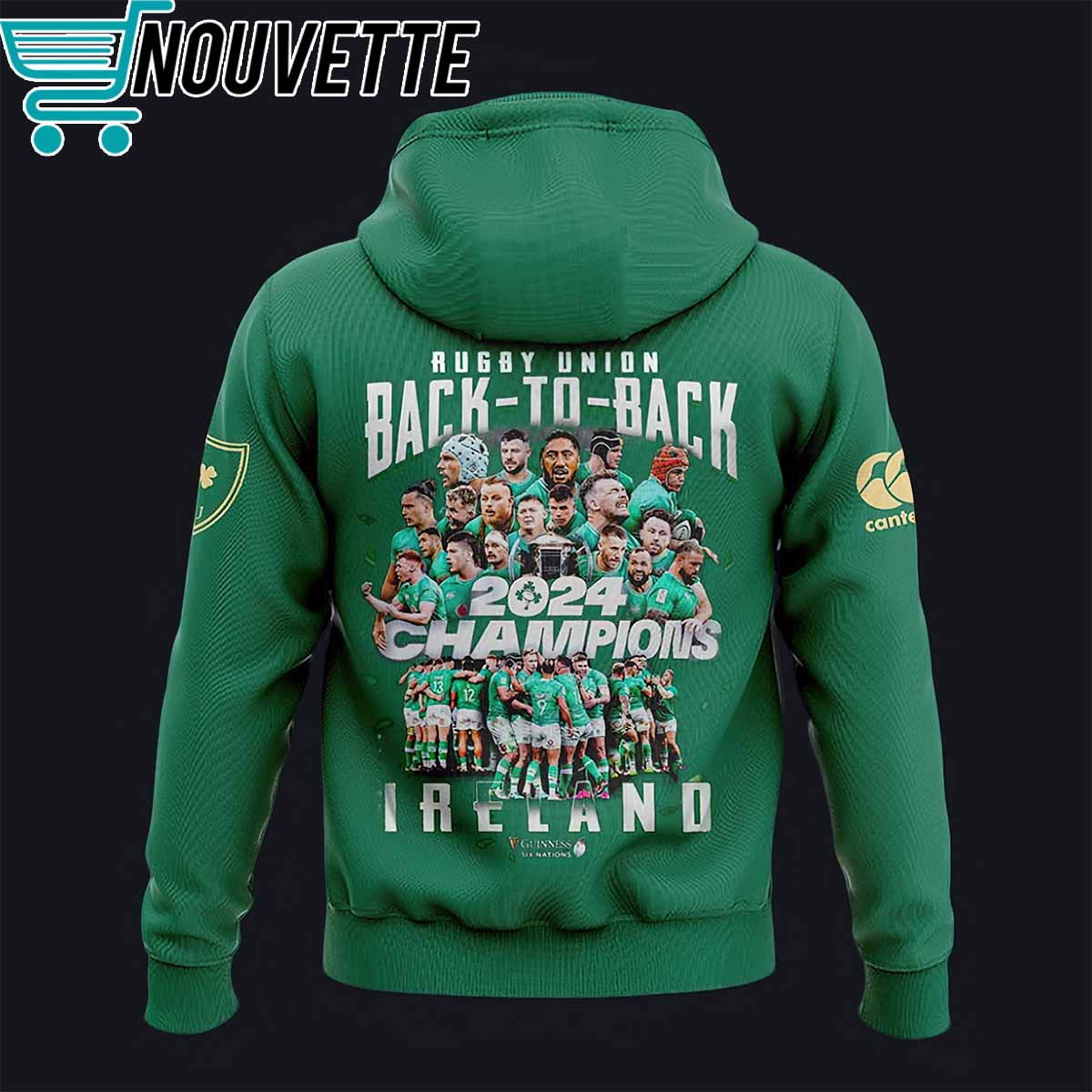 Rugby Six Nations 2024 Ireland Rugby Champions Back To Back Hoodie Rugby Six Nations 2024 Ireland Rugby Champions Back To Back Hoodie