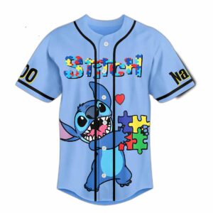Stitch Its Okay To Be Different Autism Awareness Custom Baseball Jersey Stitch Its Okay To Be Different Autism Awareness Custom Baseball Jersey