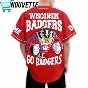Wisconsin Badgers Go Badgers Custom Baseball Jersey