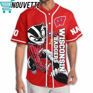 Wisconsin Badgers Go Badgers Custom Baseball Jersey