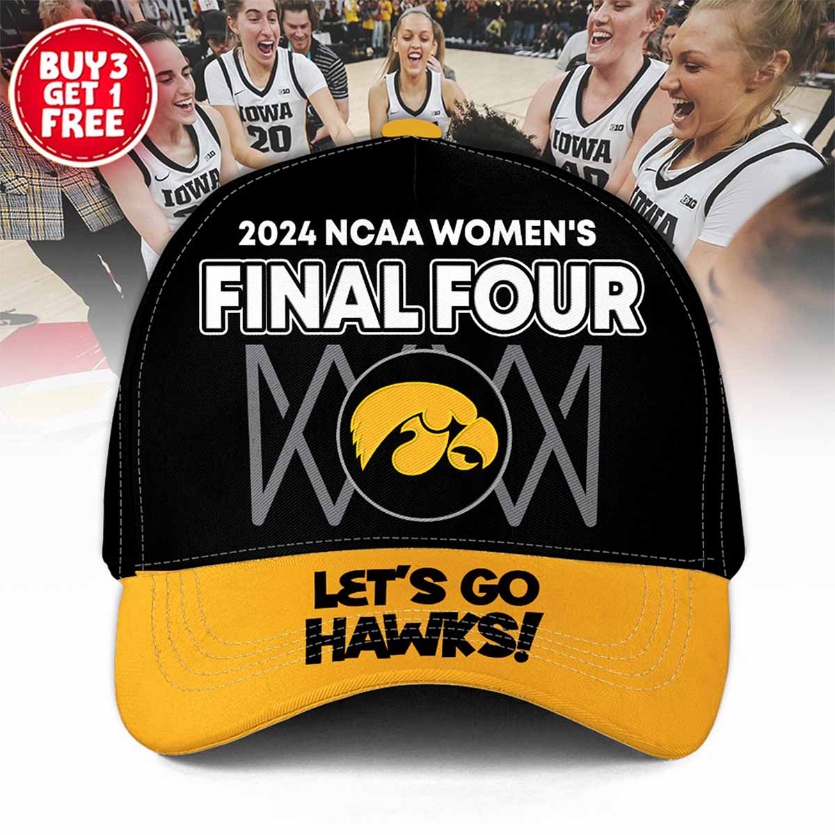 2024 Women's Final Four Let's Go Hawks Hat 2024 Women's Final Four Let's Go Hawks Hat