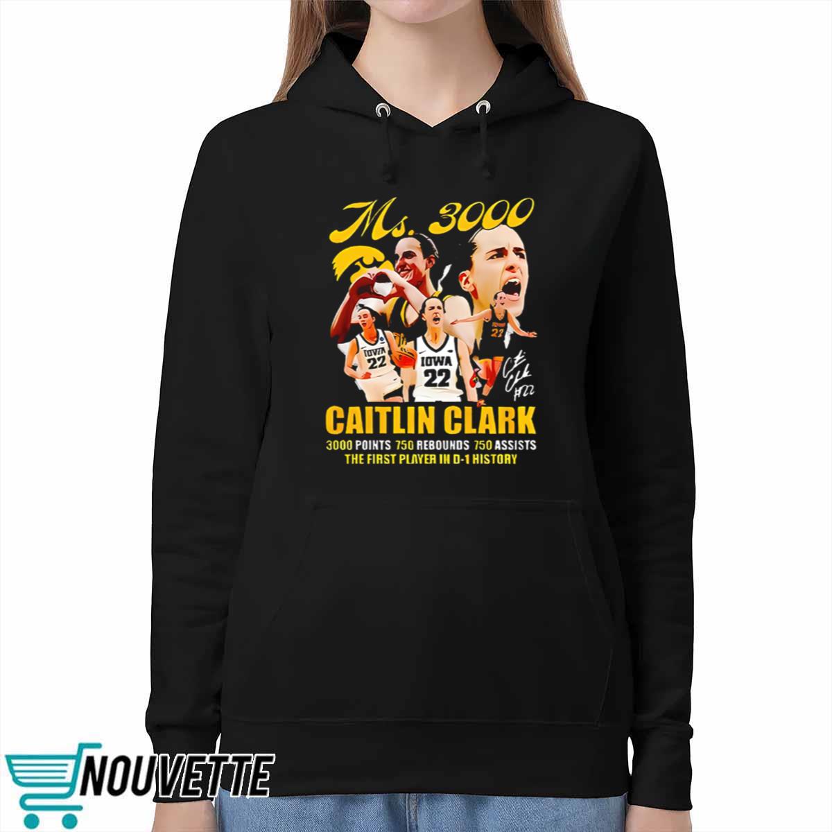 3000 Points 750 Rebounds 750 Assists Caitlin Clark Shirt 3000 Points 750 Rebounds 750 Assists Caitlin Clark Shirt