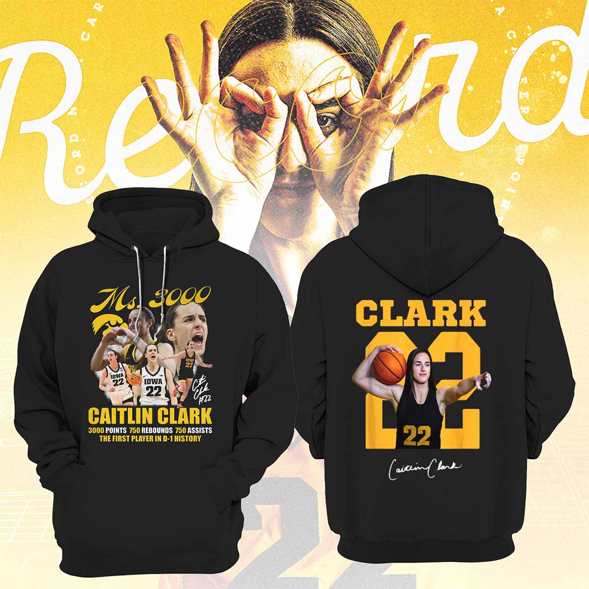 Caitlin Clark Record 3000 Points Hoodie Caitlin Clark Record 3000 Points Hoodie
