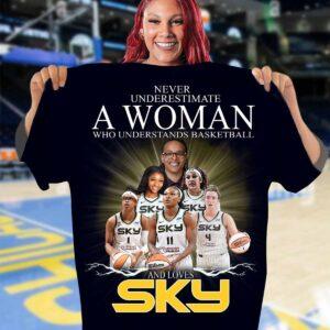 Never Underestimate A Woman Who Understands Basketball And Loves Sky Shirt