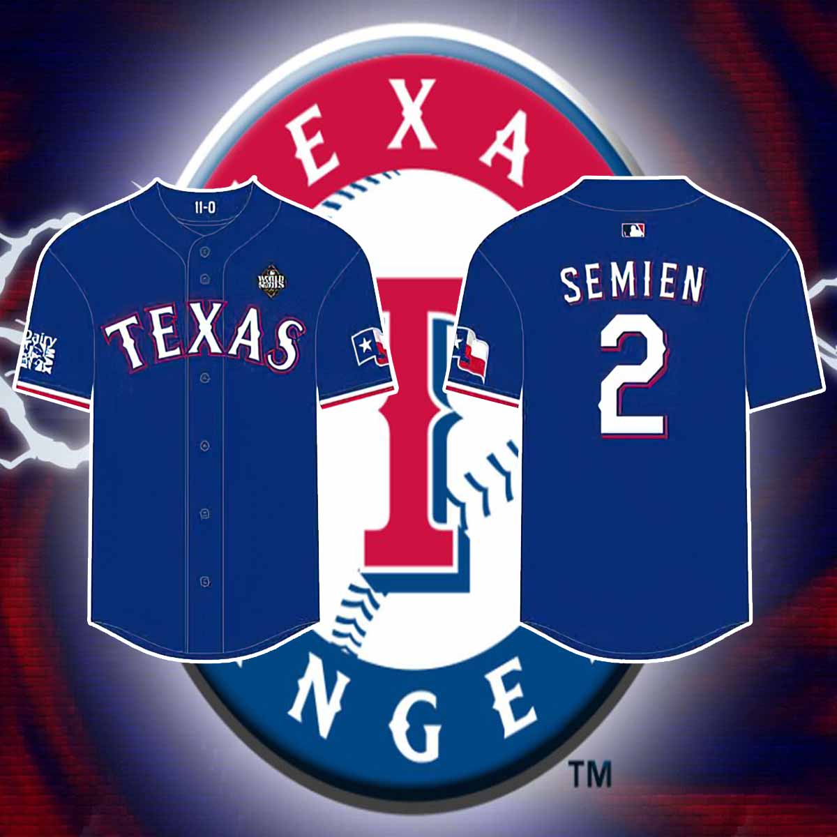 Rangers Marcus Semien Replica Postseason Jersey 2024 Giveaway Rangers Marcus Semien Postseason Jersey 2024 Giveaway