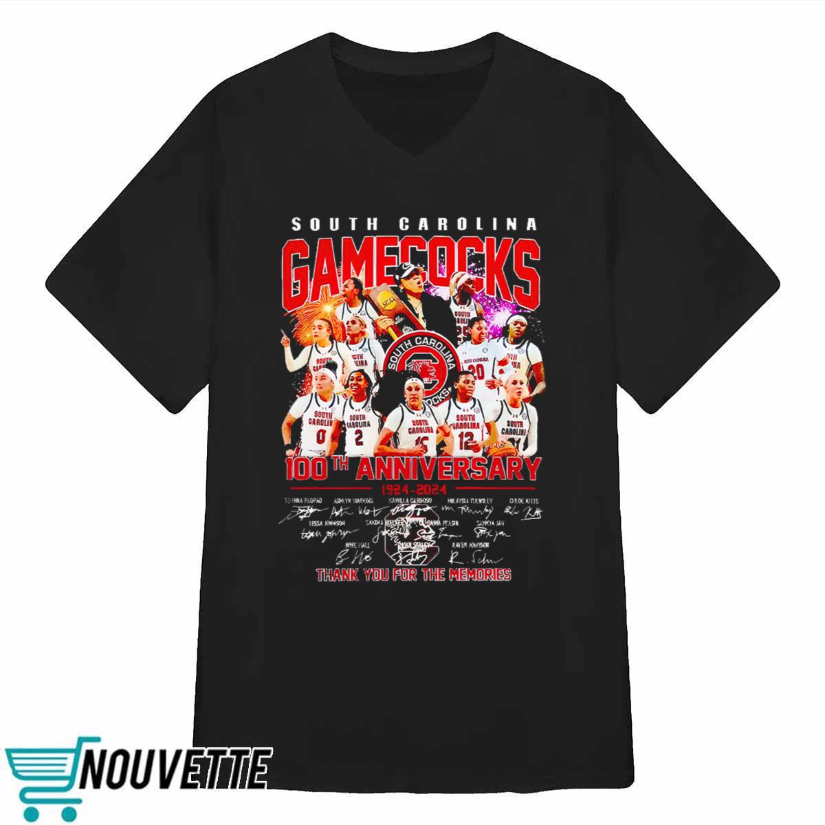 South Carolina Gamecocks 100th Anniversary 1924 2024 Thank You For The Memories Signatures Shirt South Carolina Gamecocks 100th Anniversary 1924 2024 Thank You For The Memories Signatures Shirt