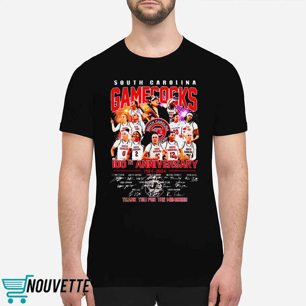 South Carolina Gamecocks 100th Anniversary 1924 2024 Thank You For The Memories Signatures Shirt South Carolina Gamecocks 100th Anniversary 1924 2024 Thank You For The Memories Signatures Shirt