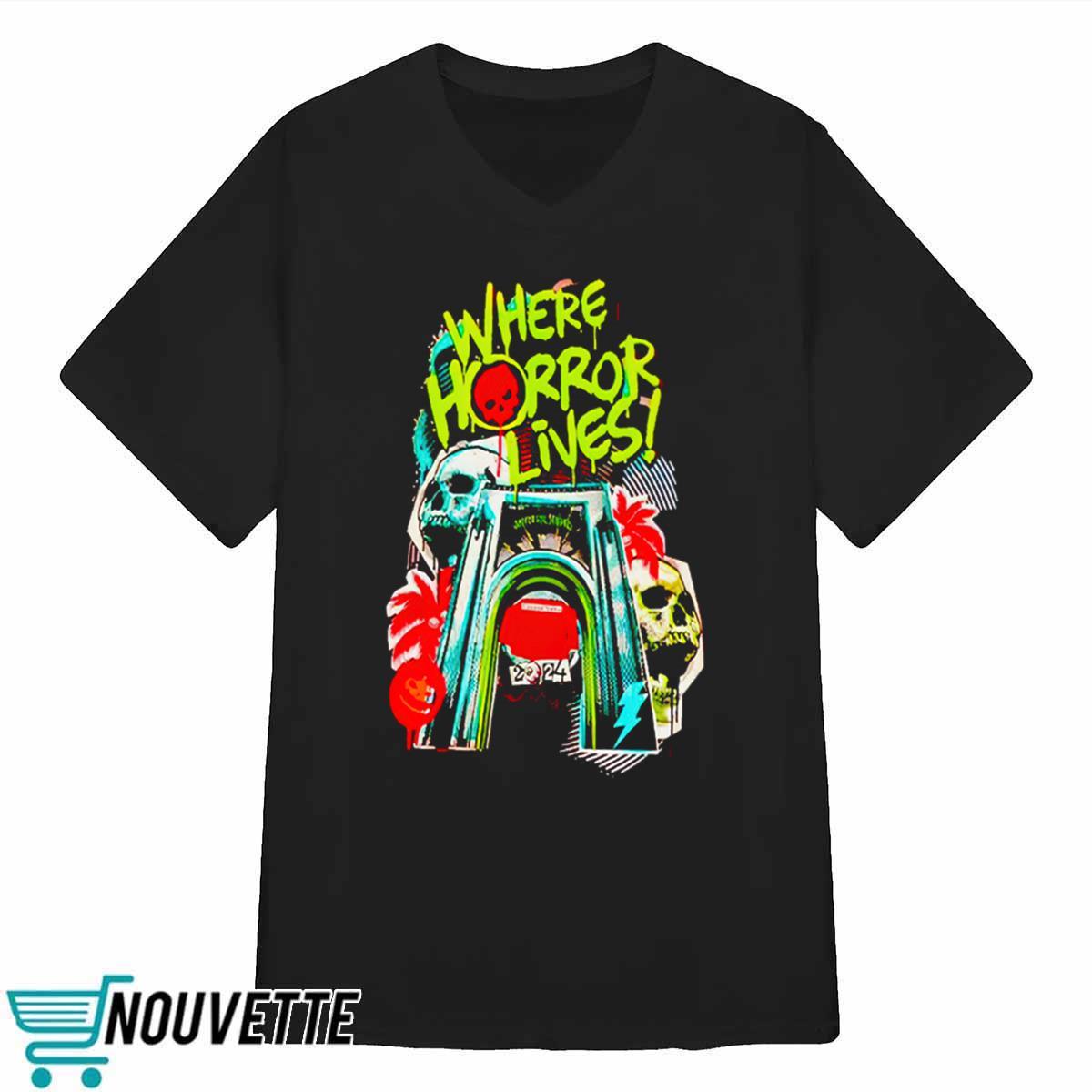 Where Horror Lives Halloween Horror Nights 2024 Shirt Where Horror Lives Halloween Horror Nights 2024 Shirt