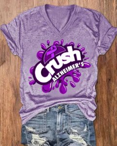 Women’s Crush Alzheimer’s Printed V Neck Shirt