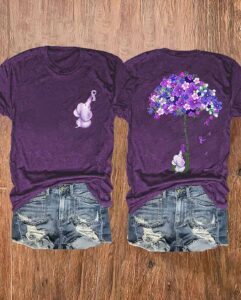 Women’s I Will Remember For You Dementia Alzheimer’s Disease Awareness Print T-Shirt