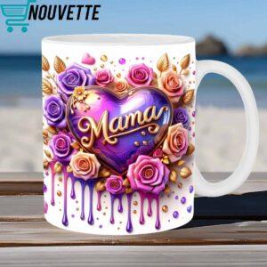 3D Mama Love Heart Roses Flowers Mug Wrap 3D Mama Love Heart Roses Flowers Mug Wrap