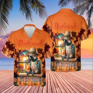 Coconut Tree Parrot On Sunset Beach Hawaiian Shirt