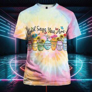 God Says You Are Unique Print Crew Neck Shirt God Says You Are Unique Print Crew Neck Shirt