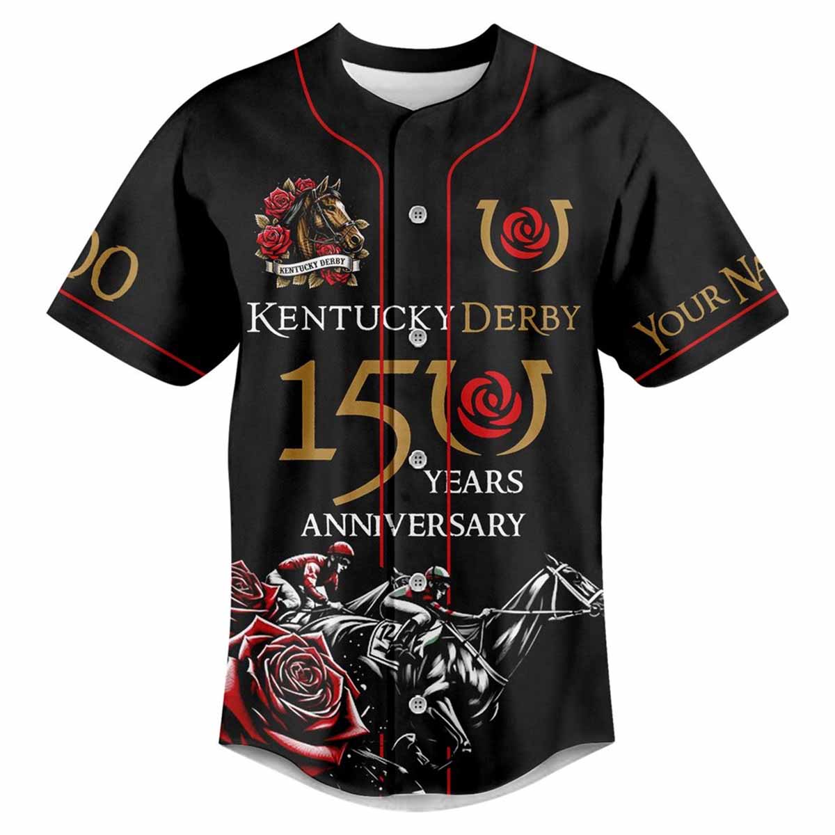 Kentucky Derby 15 Years Anniversary Custom Baseball Jersey Kentucky Derby 15 Years Anniversary Custom Baseball Jersey
