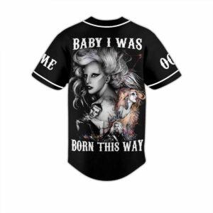 Lady Gaga Baby I Was Born This Way Custom Baseball Jersey 1 Lady Gaga Baby I Was Born This Way Custom Baseball Jersey