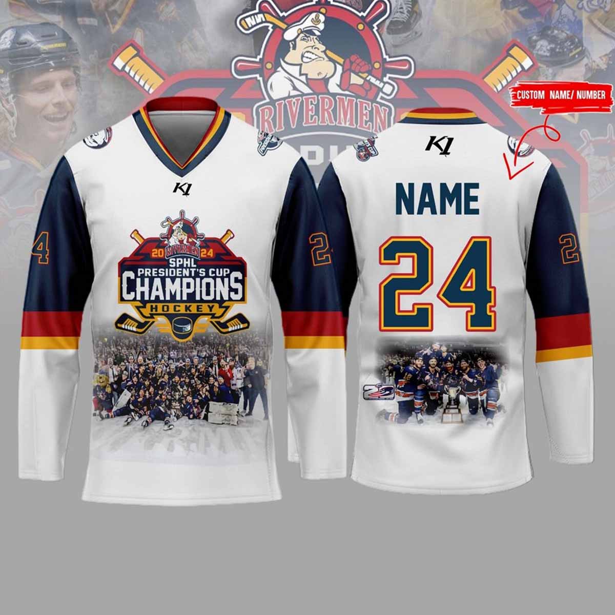 Personalized Peoria Rivermen 2024 Presidents Cup Champions Hockey Jersey Personalized Peoria Rivermen 2024 Presidents Cup Champions Hockey Jersey