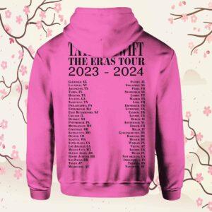 Taylor The Eras Tour 2023 2024 Pink Hoodie 1 Taylor The Eras Tour 2023 2024 Pink Hoodie