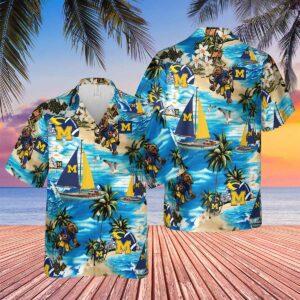 Michigan Boat Sailing Palm Tree Hawaiian
