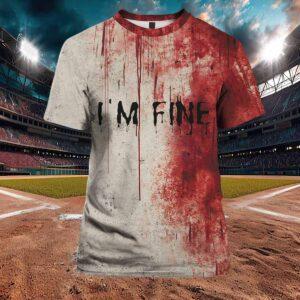 Blood I’m Fine Halloween Printed Shirt