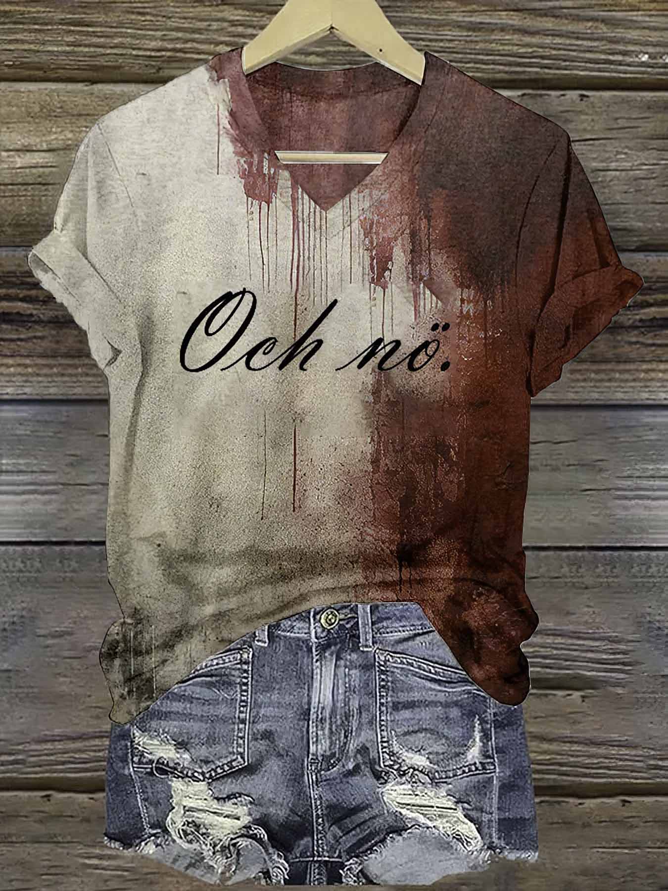 Blood Och No Halloween Print Shirt Blood Och No Halloween Print Shirt