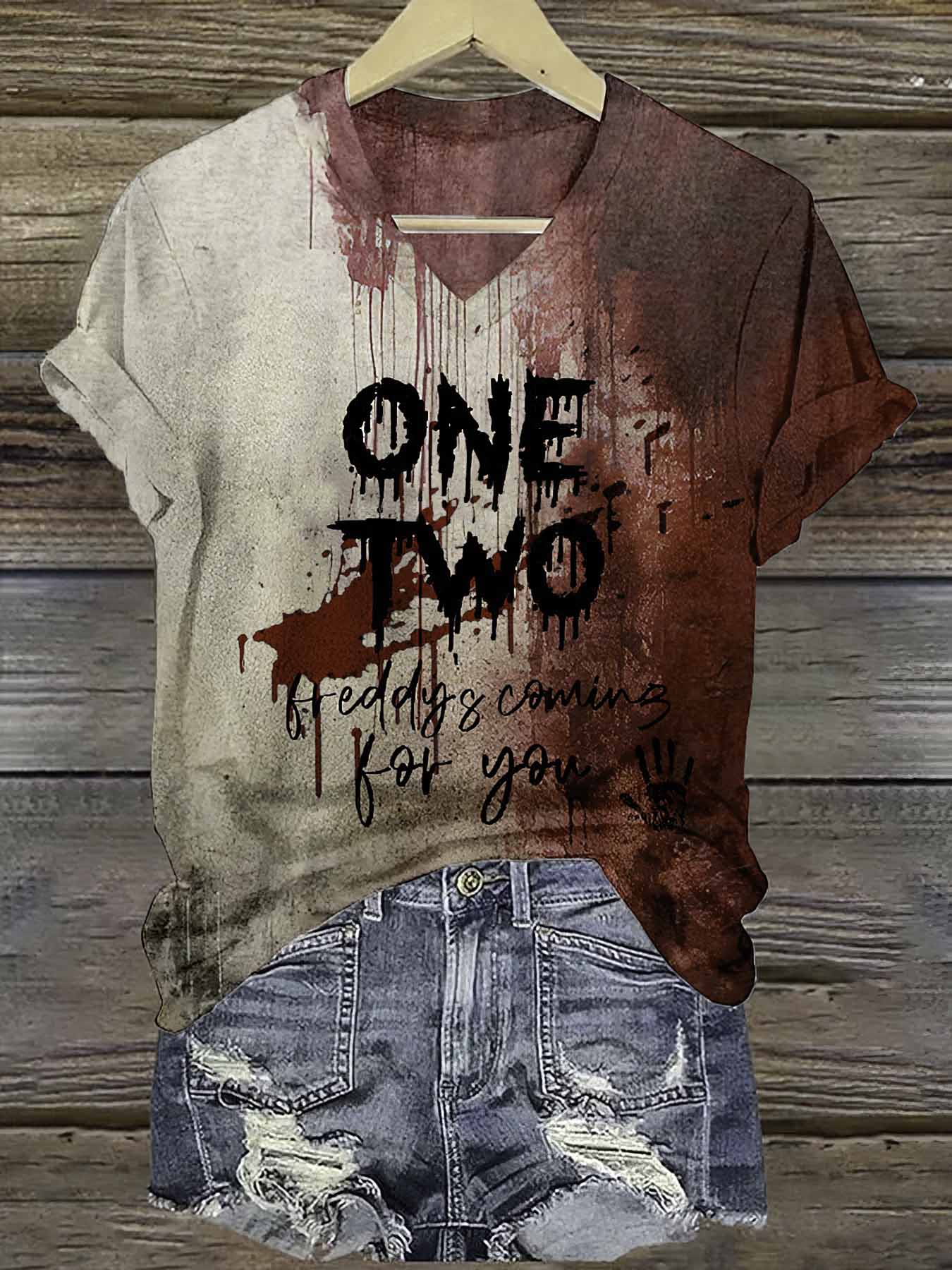 Bloody One Two Freddy's Coming For You Halloween Shirt Bloody One Two Freddy's Coming For You Halloween Shirt