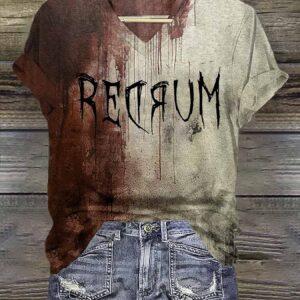 Blood Redrum Halloween Shirt