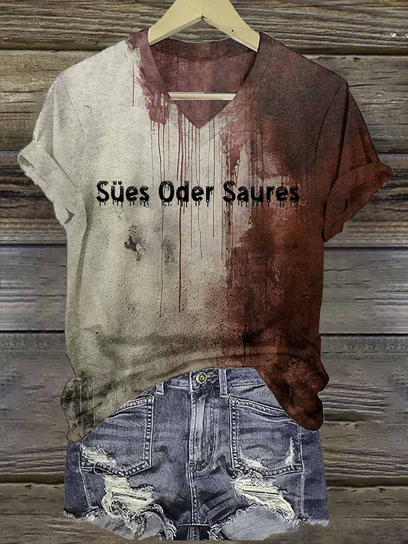 Blood Sues Oder Saures Halloween Print Shirt Blood Sues Oder Saures Halloween Print Shirt