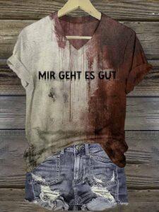 Bloor Mir Geht Es Gut Halloween Print Shirt Bloor Mir Geht Es Gut Halloween Print Shirt