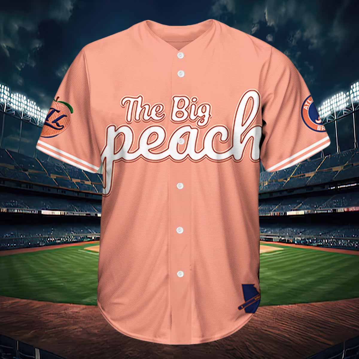 Braves The Big Peach Vapor Baseball Jersey Braves The Big Peach Vapor Baseball Jersey