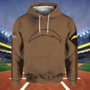 Chargers Salute To Service Veterans Day Brown Hoodie
