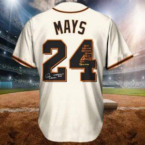 Giants Willie Mays 24 Baseball Jersey 1 Giants Willie Mays 24 Baseball Jersey