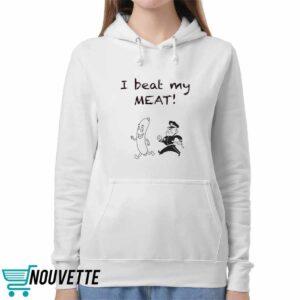 Hot Dog Running From Policeman I Beat My Meat Shirt