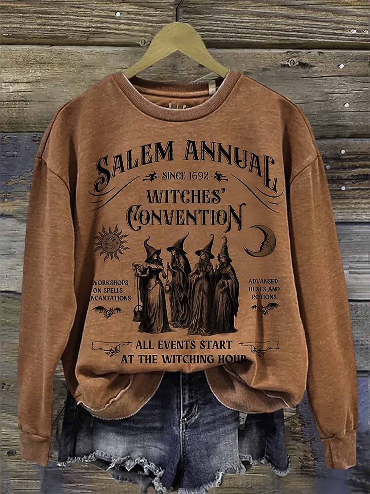 Salem Annual Witches Convention All Events Start At The Witching Hour Halloween Shirt Salem Annual Witches Convention All Events Start At The Witching Hour Halloween Shirt