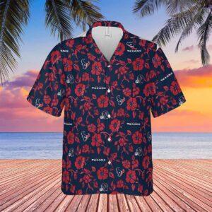 Texans Tropical Rose Hawaiian Shirt