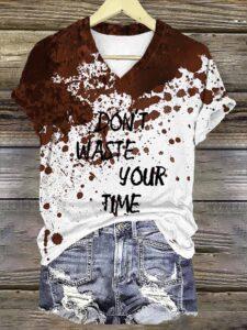 Womens Blood Don’t Waste Your Time Halloween Shirt Womens Blood Don’t Waste Your Time Halloween Shirt