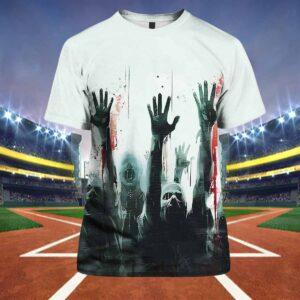 Women’s Blood Hand Stain Halloween Horror Print Shirt Women’s Blood Hand Stain Halloween Horror Print Shirt