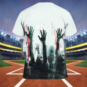Women's Blood Hand Stain Halloween Horror Print Shirt