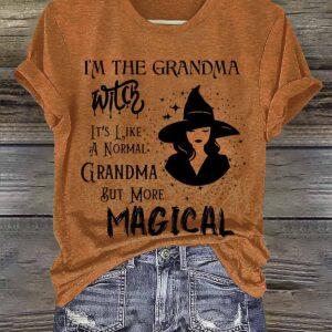 Womens Blood Im The Grandma Witch Its Like A Normal Grandma Halloween Shirt