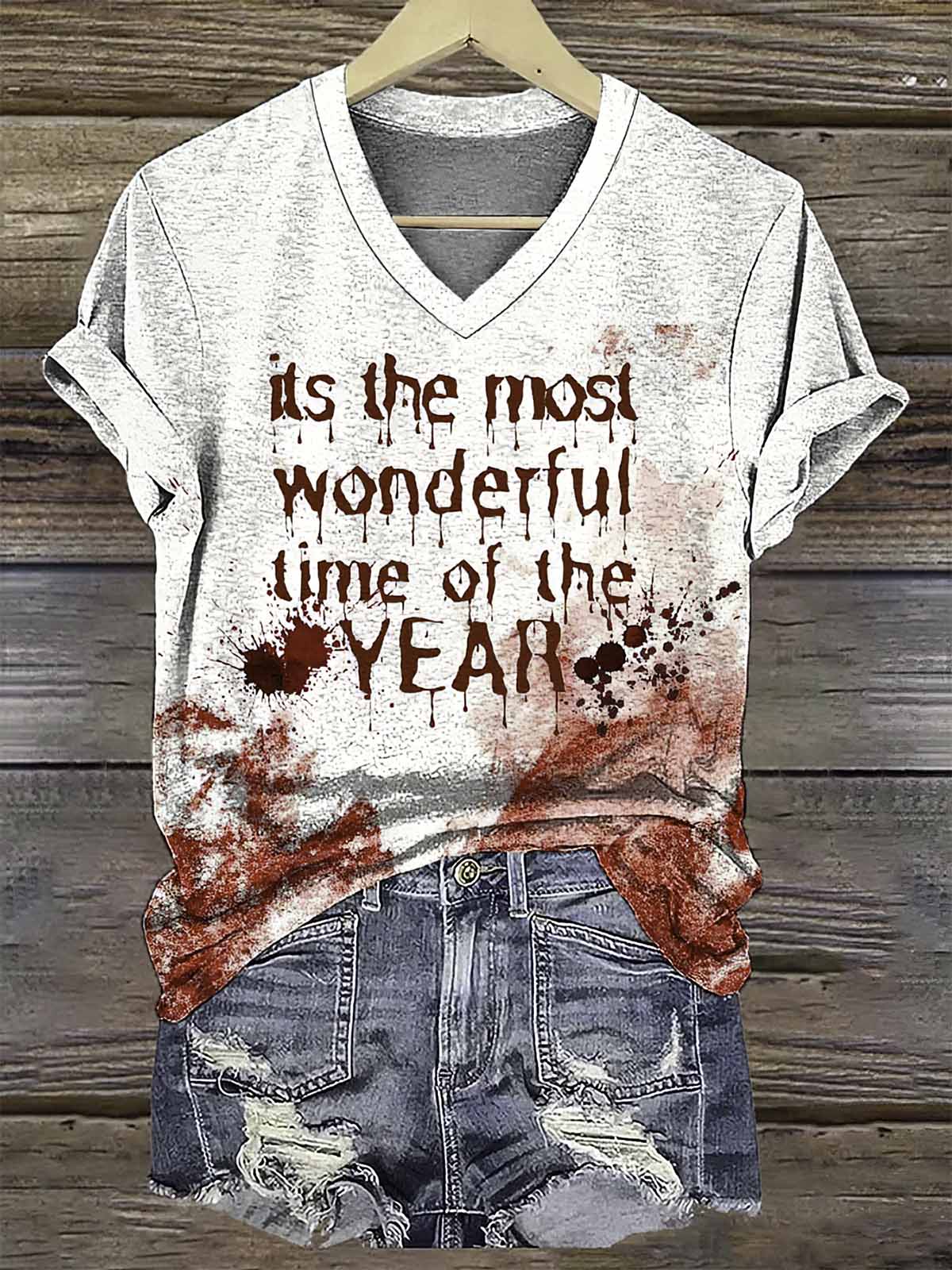 Women's Blood It's The Most Wonderful Time Of The Year Halloween Shirt Womens Blood Its The Most Wonderful Time Of The Year Halloween Shirt